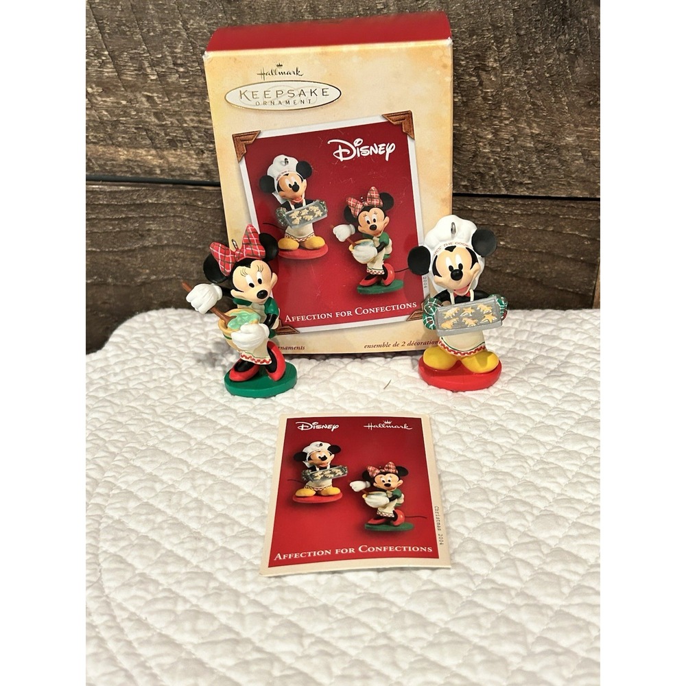 Hallmark 2004 Disney Mickey & Minnie Affection For Confections Ornament EUC